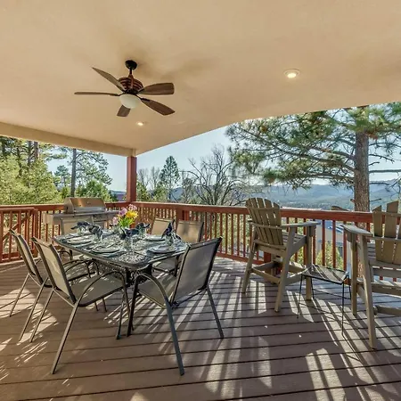 Renovated Ruidoso Cabin Deck And Sierra Blanca View